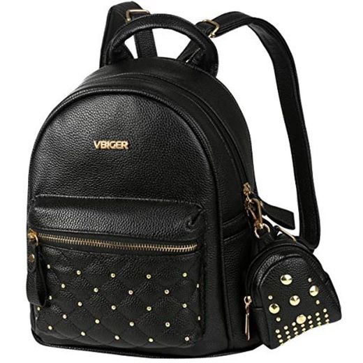 Mochilas Mujer Pequeñas de Cuero Negro Mochila Casual Mujer Moda 2 en