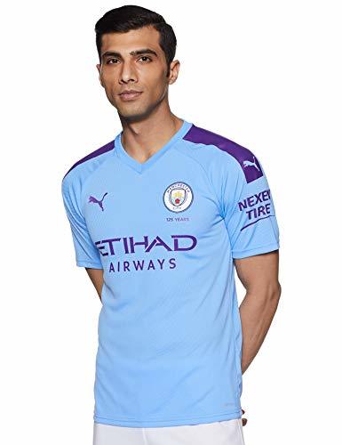 Social Puma Men's MCFC HOME Shirt Replica SS with Sponsor Logo Jersey