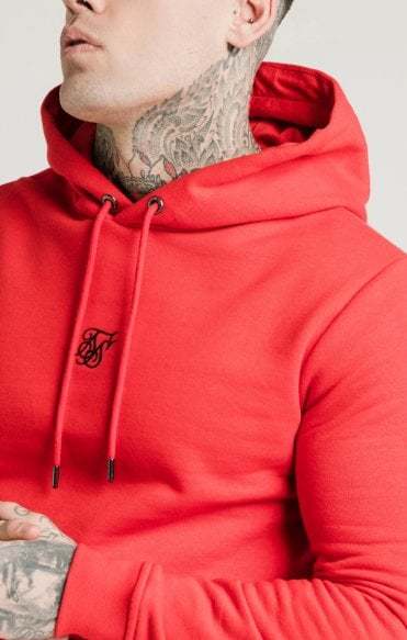 Moda SikSilk Logo Central Hoodie - vermelho