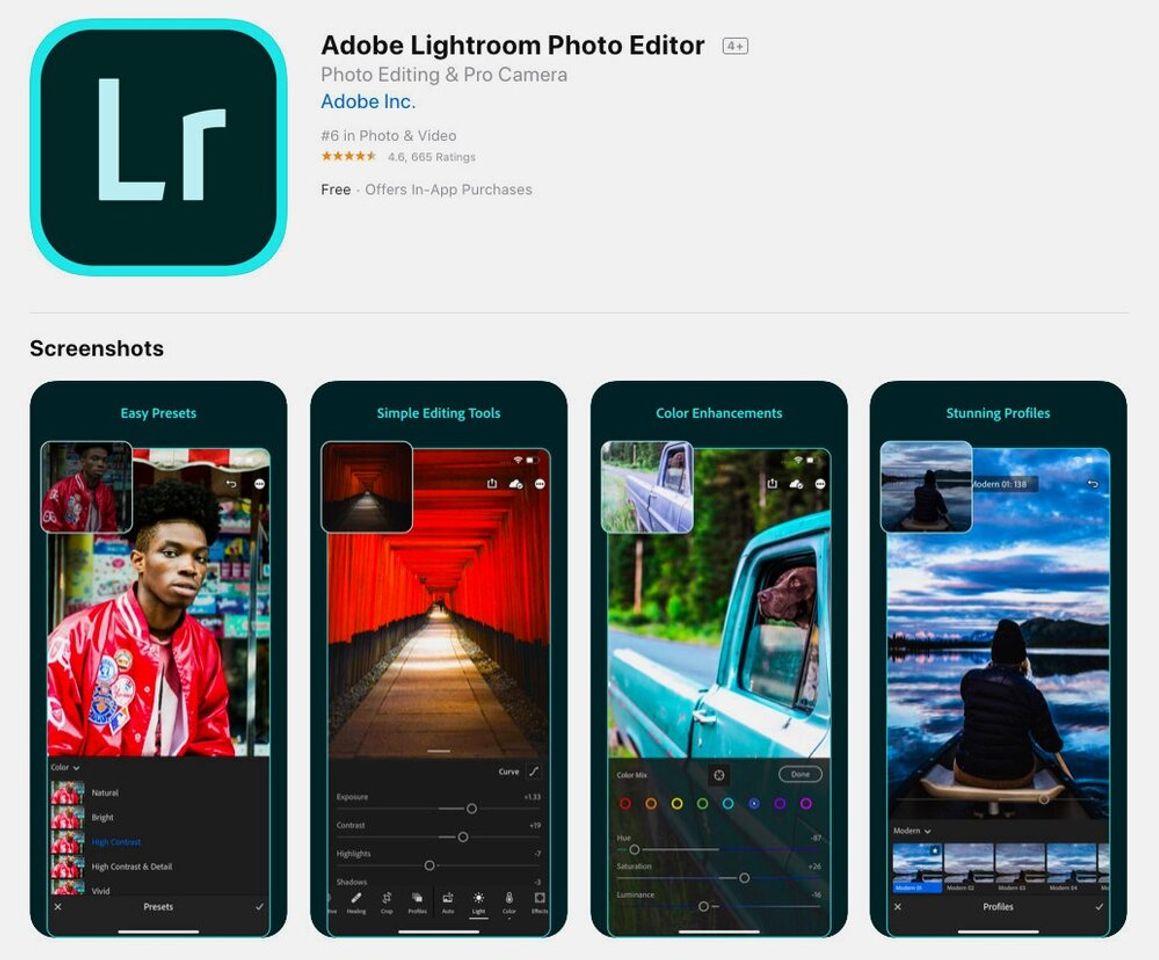 App Adobe Lightroom Photo Editor