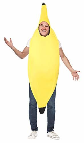 Smiffys-30468 Disfraz de banana, enterizo, color amarillo, Tamaño único