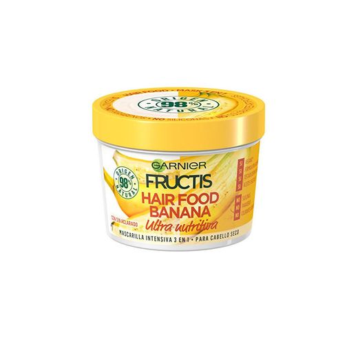 Garnier Fructis Hair Food Banana Mascarilla 3 en 1, 3 Recipientes de