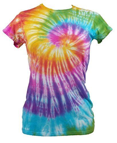 Tie Dye Womens Rainbow Spiral T-shirt 702251 Ladies T-Shirt 200 S