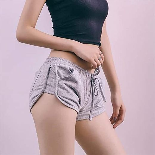 YUNGYE Mujer Pantalones Cortos Deportivos De Punto Alto De Cintura Alta For