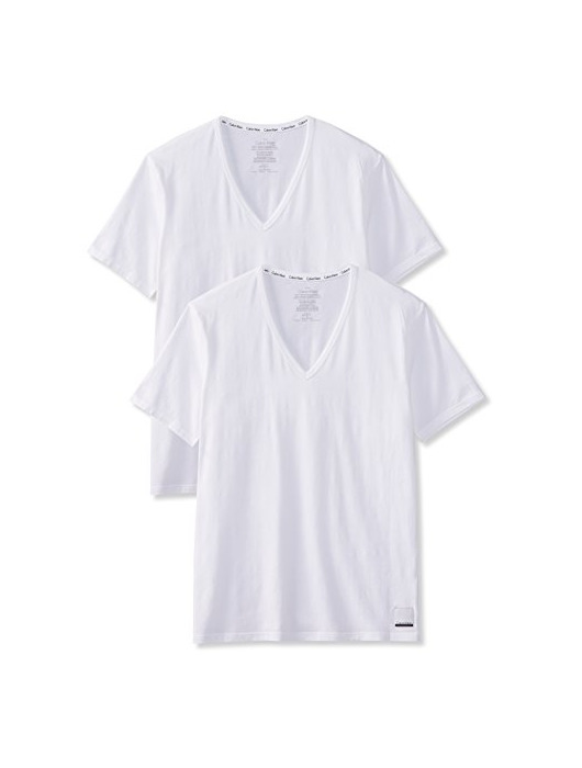 Fashion Tommy Hilfiger 2p S/s V Neck T Slim F Camiseta, Blanco