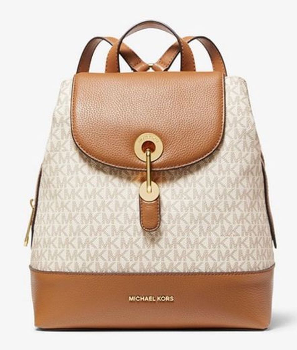 Social Raven Medium Logo and Pebbled Leather Backpack