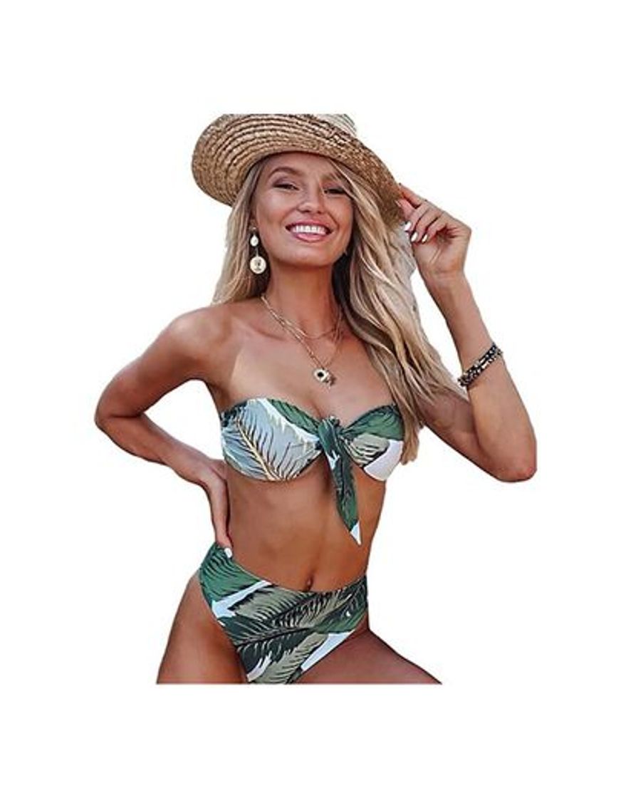 Productos Bikini pushed verde branco verano