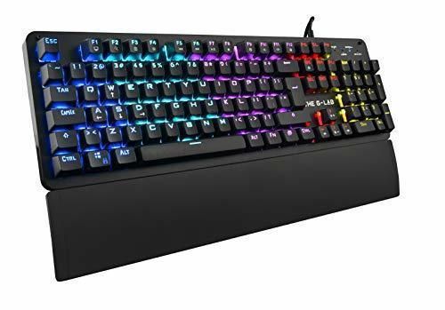 THE G-LAB Keyz Carbon E - Teclado Mecánico Gamer QWERTY Incluye Ñ