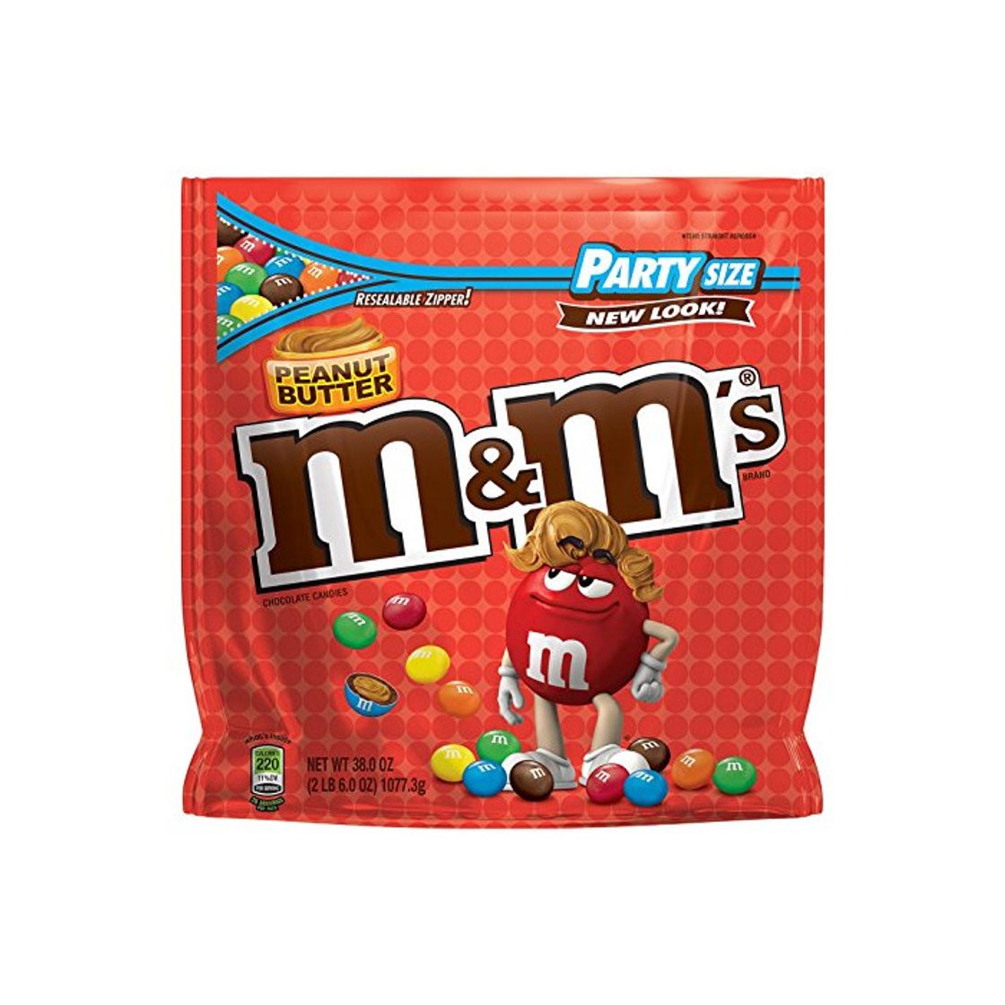 Product M&M'S Peanut Butter Chocolate Candy Party Size 38-Ounce Bag