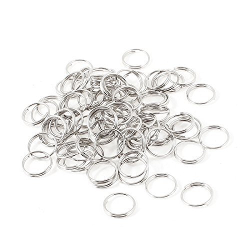 Place DealMux 8mm de diâmetro tom de Prata Metal Split Rings chave Porta