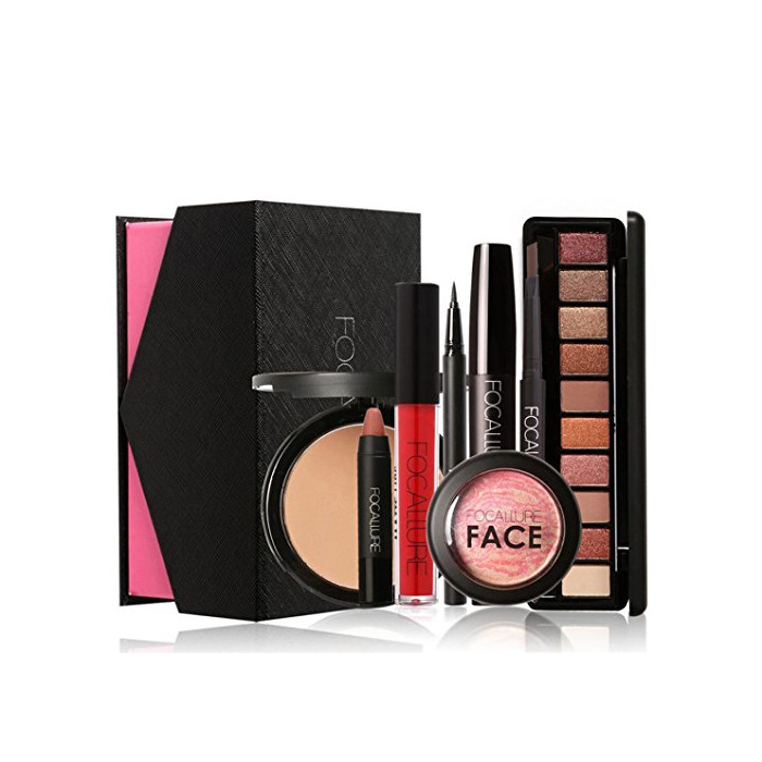 Products FAMILIZO FOCALLURE Maquillaje Set Sombreador De Ojos Máscara Lápiz Labial Polvo Moda