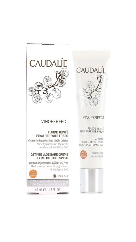 Producto Caudalie Vinoperfect Fluído com cor e proteção solar