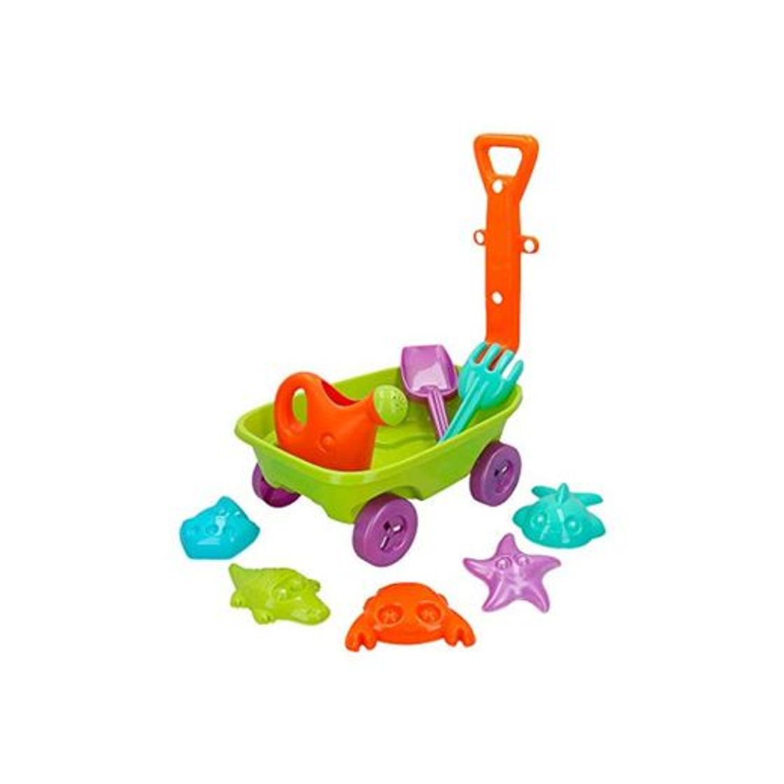 Social ColorBaby -  Set de playa: carretilla 40 cm pala rastrillo