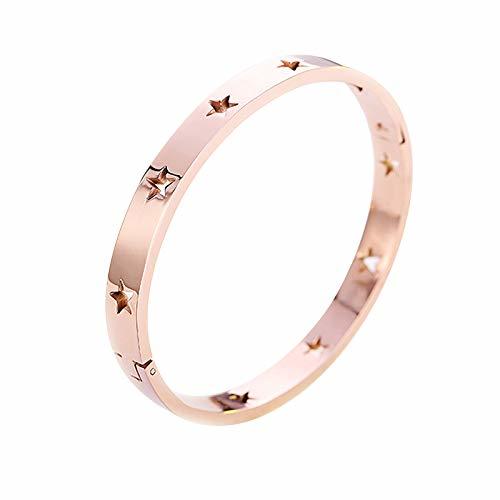 Product SODIAL Punk Brazalete De Estrellas De Titanio De Acero Inoxidable para Mujer