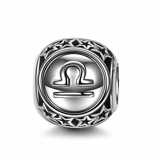 Lugares NINAQUEEN Charm Encaja con Pandora Libra Signo Zodíaco Regalos Mujer Originales Plata