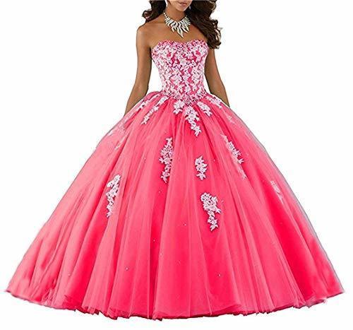 Moda XUYUDITA Mujeres Lace piso de longitud vestido de baile Quinceanera vestido vestido