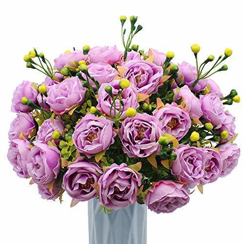 MZMing [4 Piezas] Flores de Peonía Artificial Flor de Peonía Falsa Arreglos