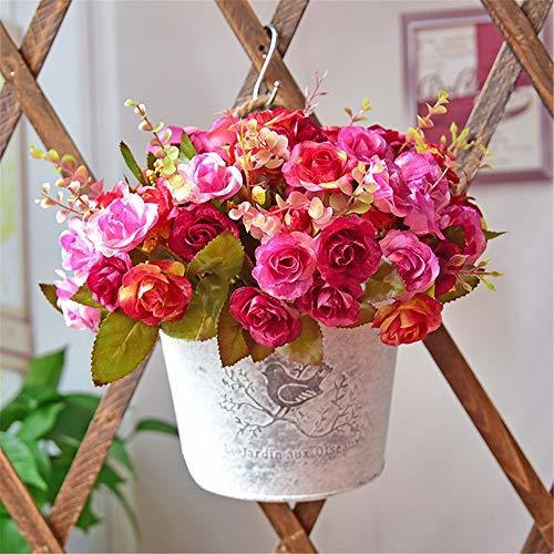 Social LHY DECORATION Flores Artificiales Plantas Arreglos con Hierro para Pot Inicio Fiesta