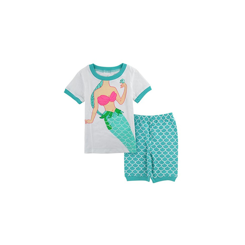 Moda Mombebe Niña Pijamas Unicornio Infantil Verano Ropa Chica Manga Corta