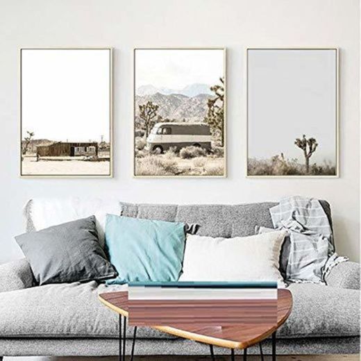 guohao Joshua Tree Bus Poster Print Desert Canvas Painting Wall Art Picture