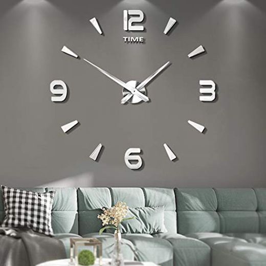 Vangold DIY Reloj de pared sin marco espejo grande 3D Sticker-2 años