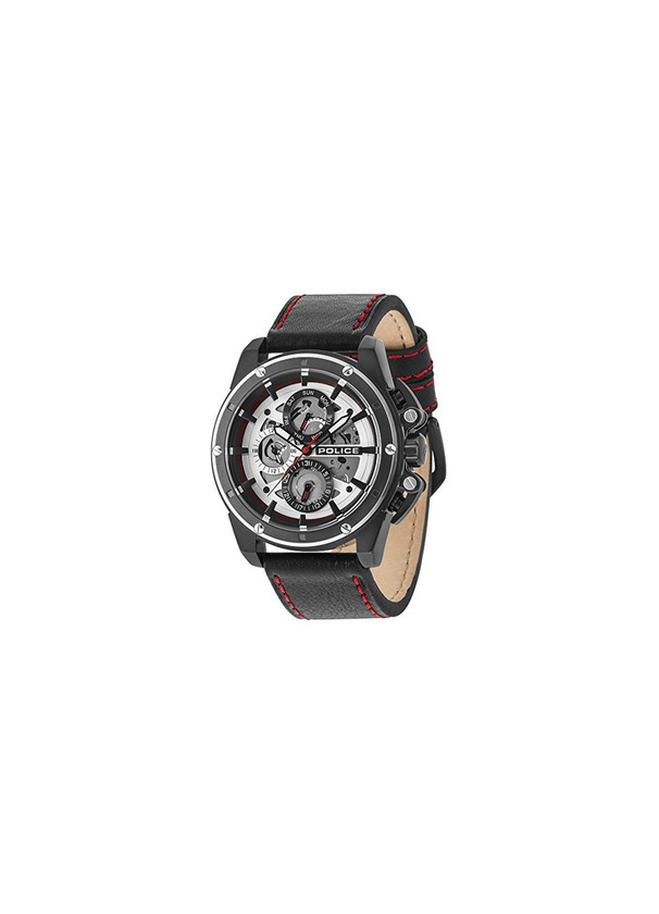 Social Police Reloj Multiesfera para Hombre de Cuarzo con Correa en Cuero PL14688JSBS.04
