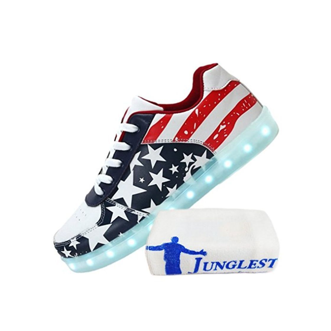Social Presente:pequeña Toalla) Blanco 43 EU Sneakers Zapatos Flashing Up Deporte Mujeres Luminosos