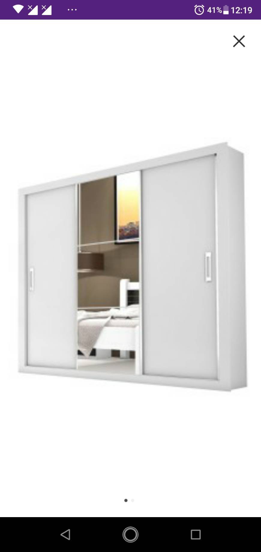 Producto Guarda roupa casal 3 portas 4 gavetas com espelho branco