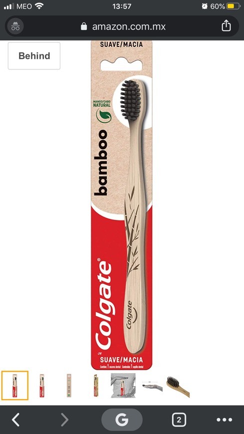 Social Colgate Bamboo Single Toothbrush, Multicolor