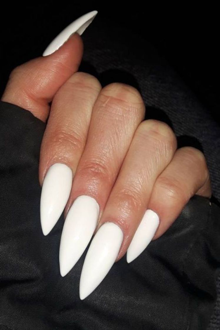 Fashion Unhas em gel stileto neon branco 