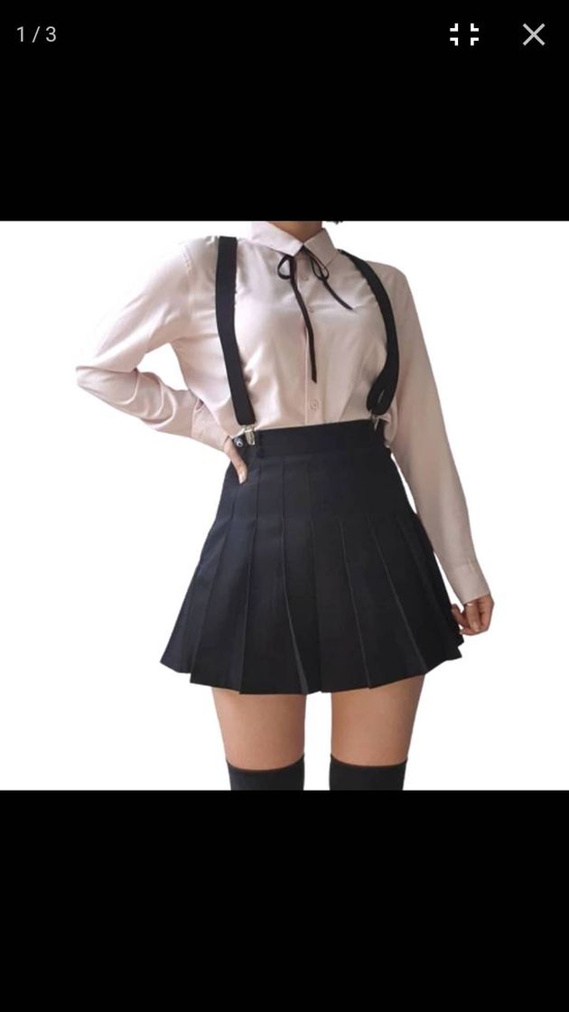 Moda Kit Saia colegial e suspensório