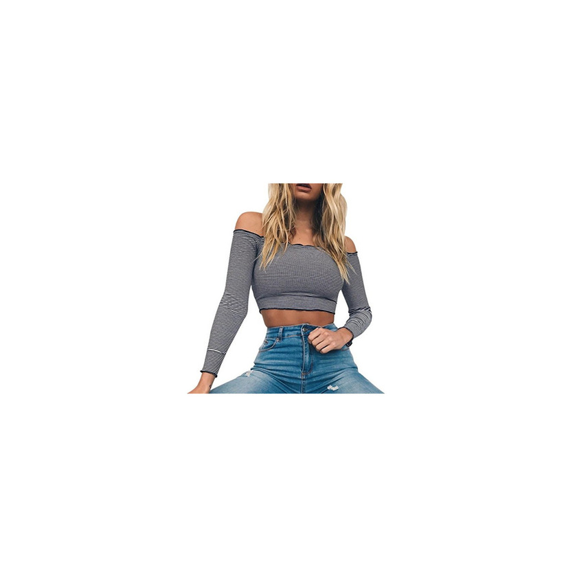 Social Vestidos Largos Tops Mujer Sexy Tops sin Mangas a Rayas de Manga