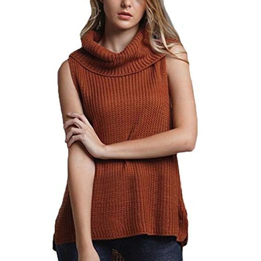 Femmes Tanks Col Solide Haute Couleur Tricot Pull Sans Manches Vêtements de Fiesta En Tricot Chemise Confortable Relaxed Apprêté Automne Femmes D'Hiver Tops Polyvalent Réservoir