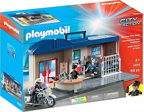 PLAYMOBIL- Comisaría Maletín Juguete, Multicolor, única