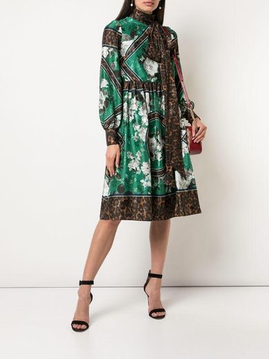 Medina print mix dress