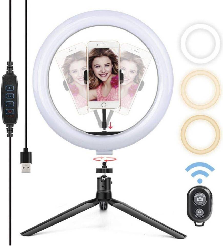 Moda Yoozon Luz de Anillo LED 10" fotográfica de Escritorio, Control ...