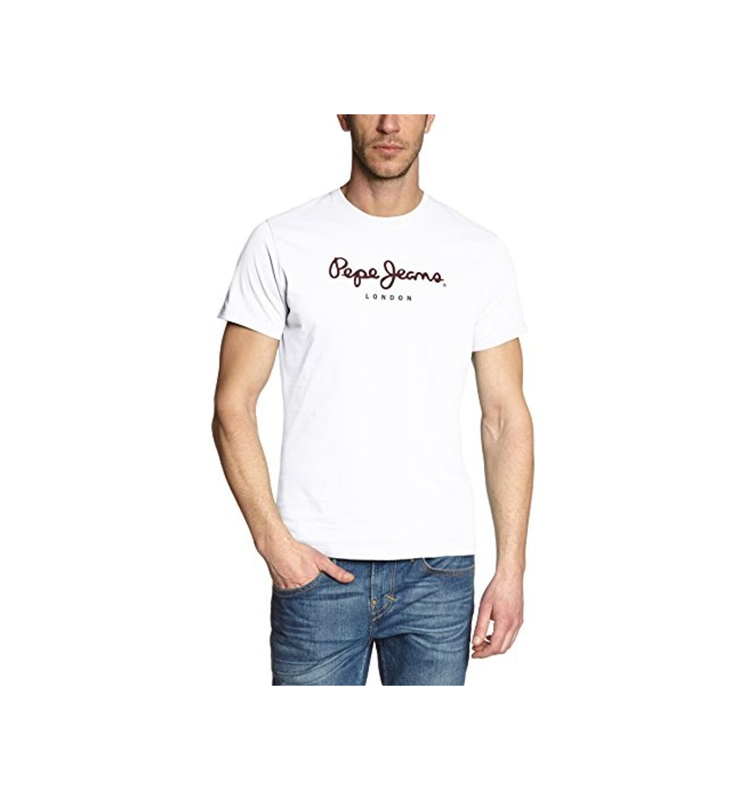 Fashion Pepe Jeans Eggo PM500465 Camiseta, Blanco