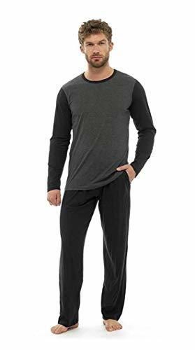 Pijama Hombre Invierno Sudadera Gimnasio 100% Algodón Mangas Largas Set Suave Cómodo