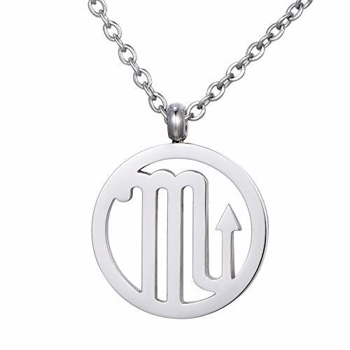 Productos Morella Collar Acero Inoxidable Plata con Colgante Signo del Zodiaco Escorpio en