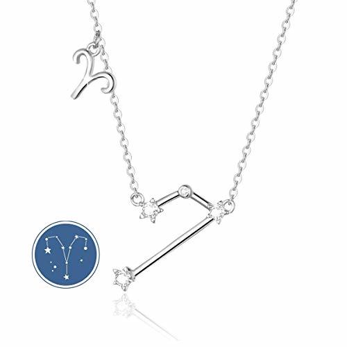 Productos SIMPLOVE Plata de Ley 925 Mujer Collares 12 Constelaciones Colgantes Signos Astrológicos