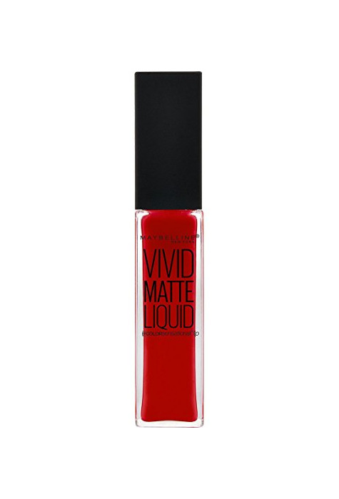 Social Maybelline Color Sensational Vivid Matte Liquid 35 Rebel Red barra de labios