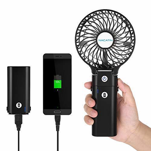 Social NACATIN HF310 Mini Ventilador de Mano con 5200mAh de Cargador Portátil y