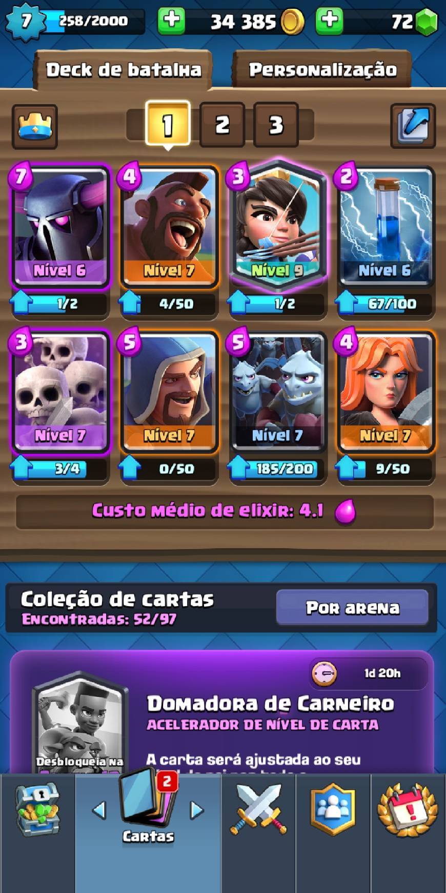 Moda Recomendo deck de arena 7 Pekka com Corredor