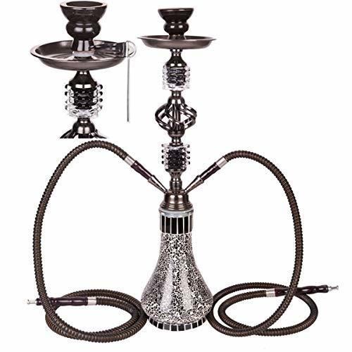 DXP Shisha Hookah 55cm 2 Manguera Cachimba Narguile agua tubo vidrio fumar