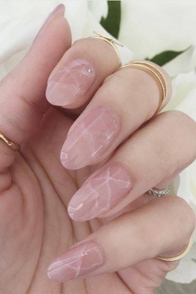 Fashion Marble pink nails