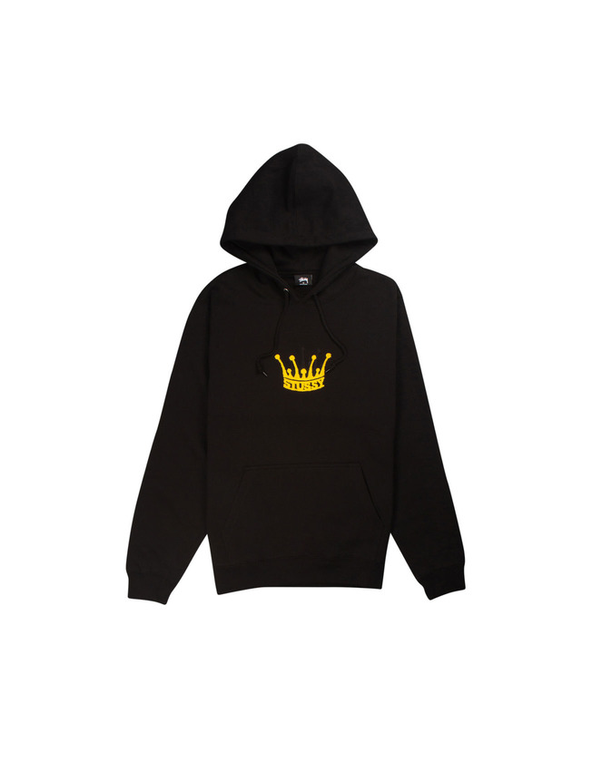 STUSSY CHENILLE CROWN HOODIE- BLACK