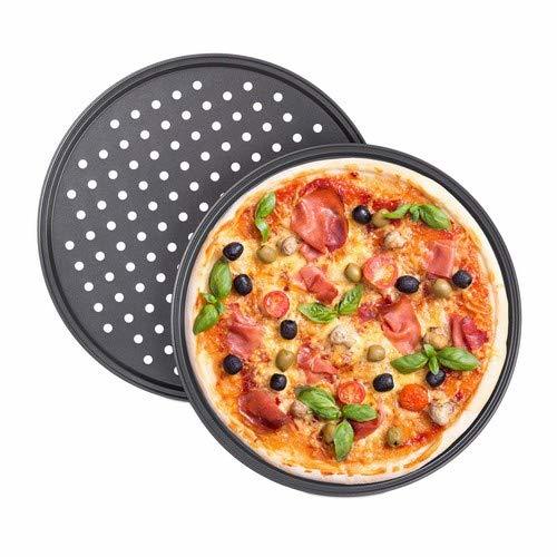 Social Relaxdays Juego de 2 Bandejas Pizza Horno Redondas