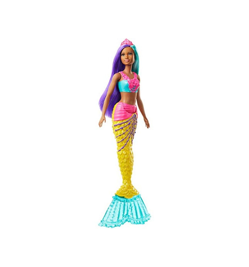 Products Barbie- Dreamtopia Muñeca Sirena, pelo turquesa y morado, Color