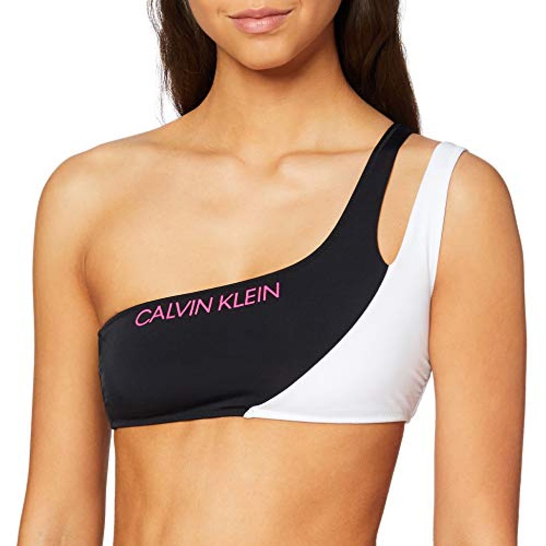 Social Calvin Klein One Shoulder Bandeau Pijama, Negro