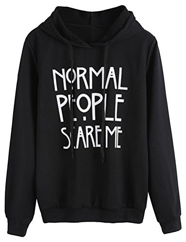 Lugar YUHX Normal People Scare Me Sudadera para Mujer Sudadera con Capucha de